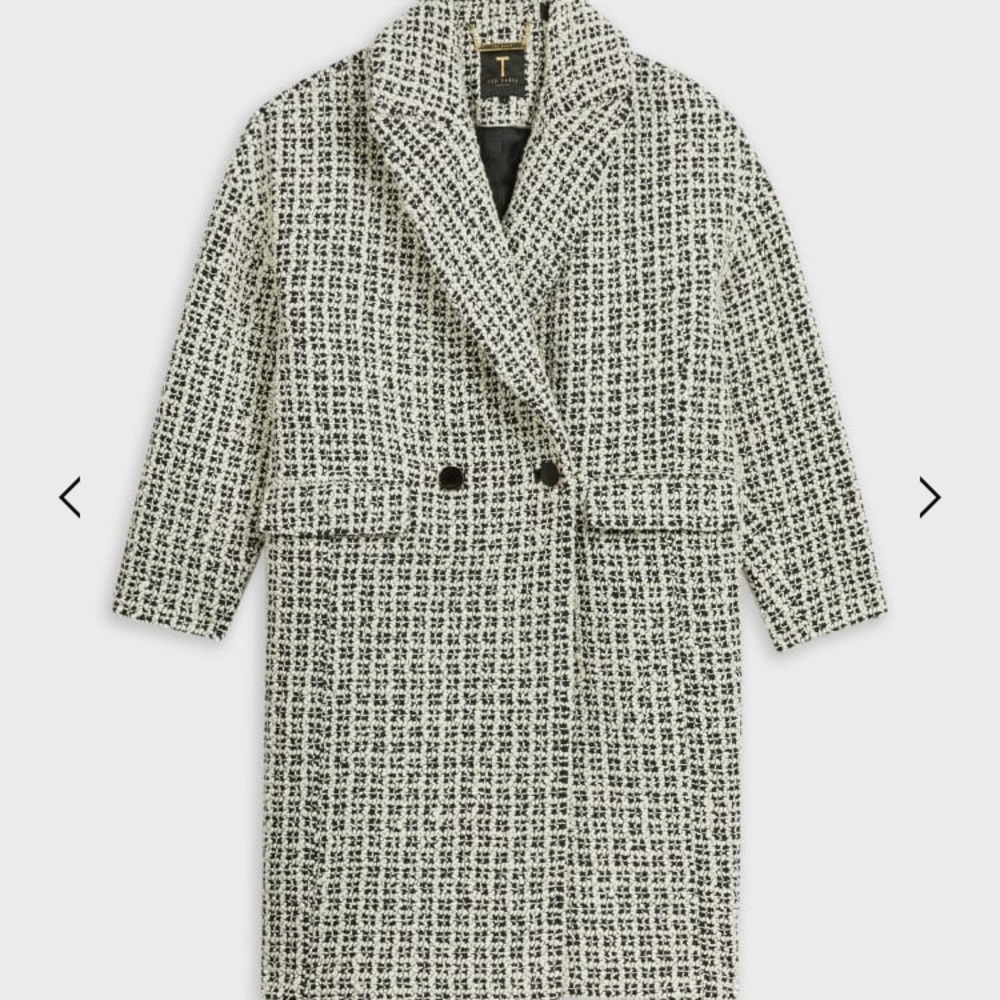 Brand new with tags.  Orig $575 Ted Baker Textured Cocoon Coat.